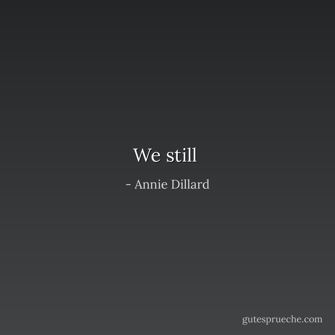 We still  - Annie Dillard