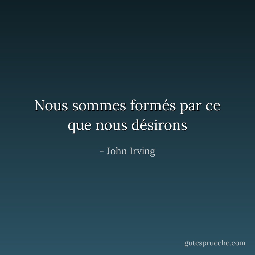 Nous sommes formés par ce que nous désirons - John Irving
