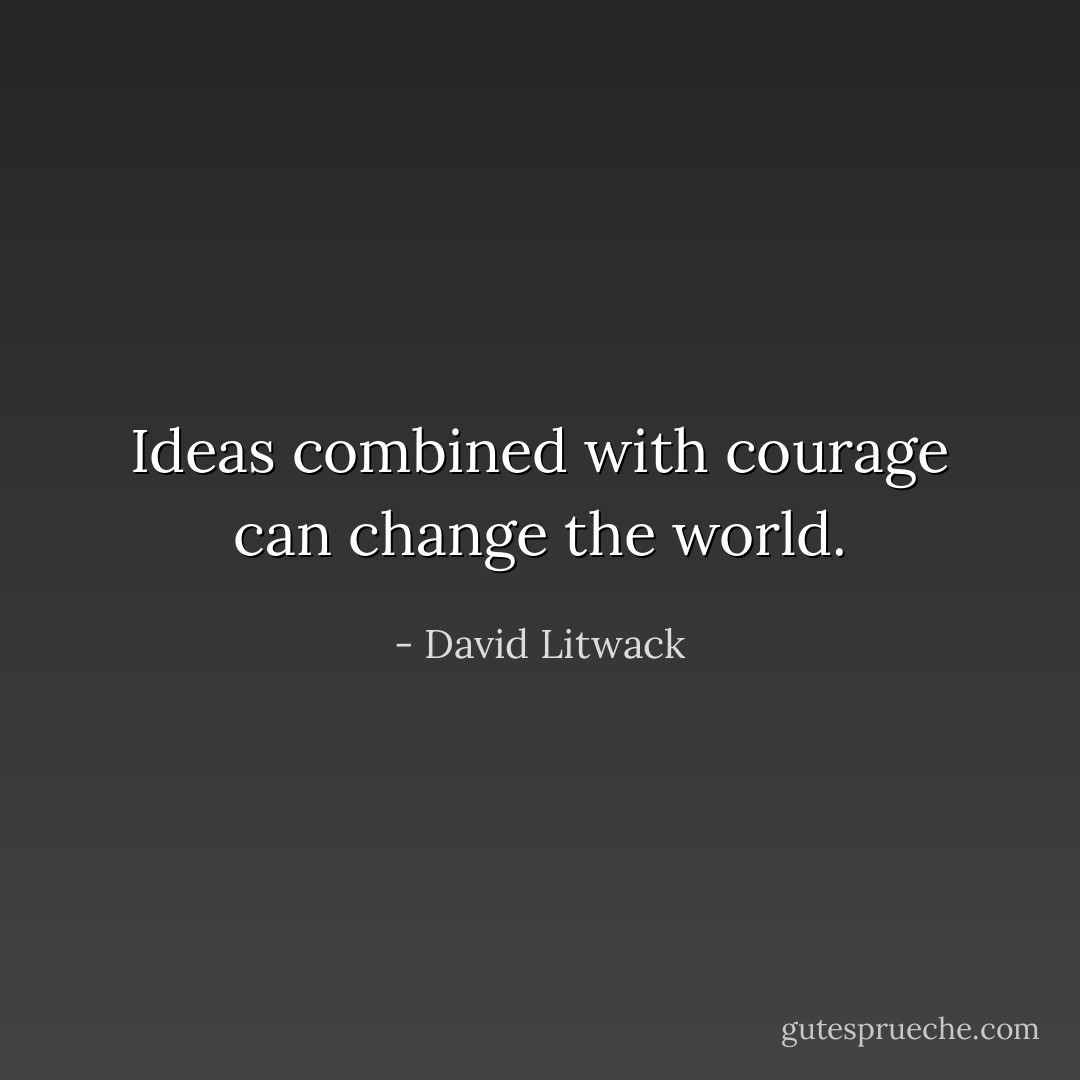 Ideas combined with courage can change the world. - David Litwack