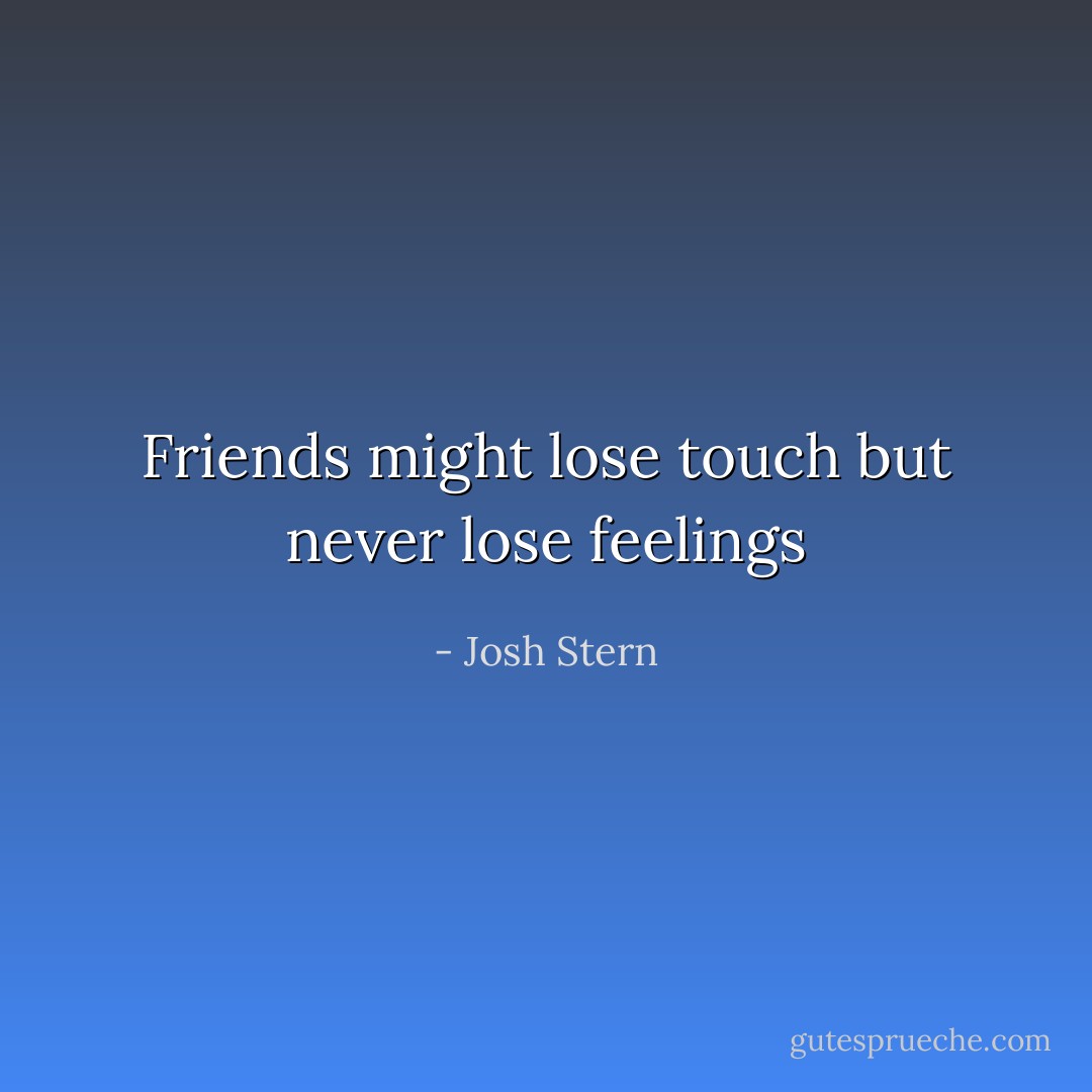 Friends might lose touch but never lose feelings - Josh Stern