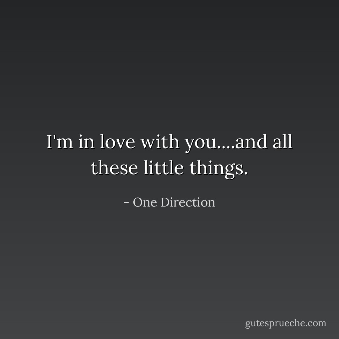 I'm in love with you....and all these little things. - One Direction