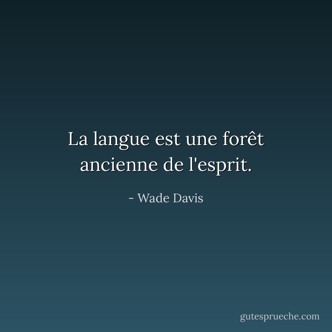 La langue est une forêt ancienne de l'esprit. - Wade Davis