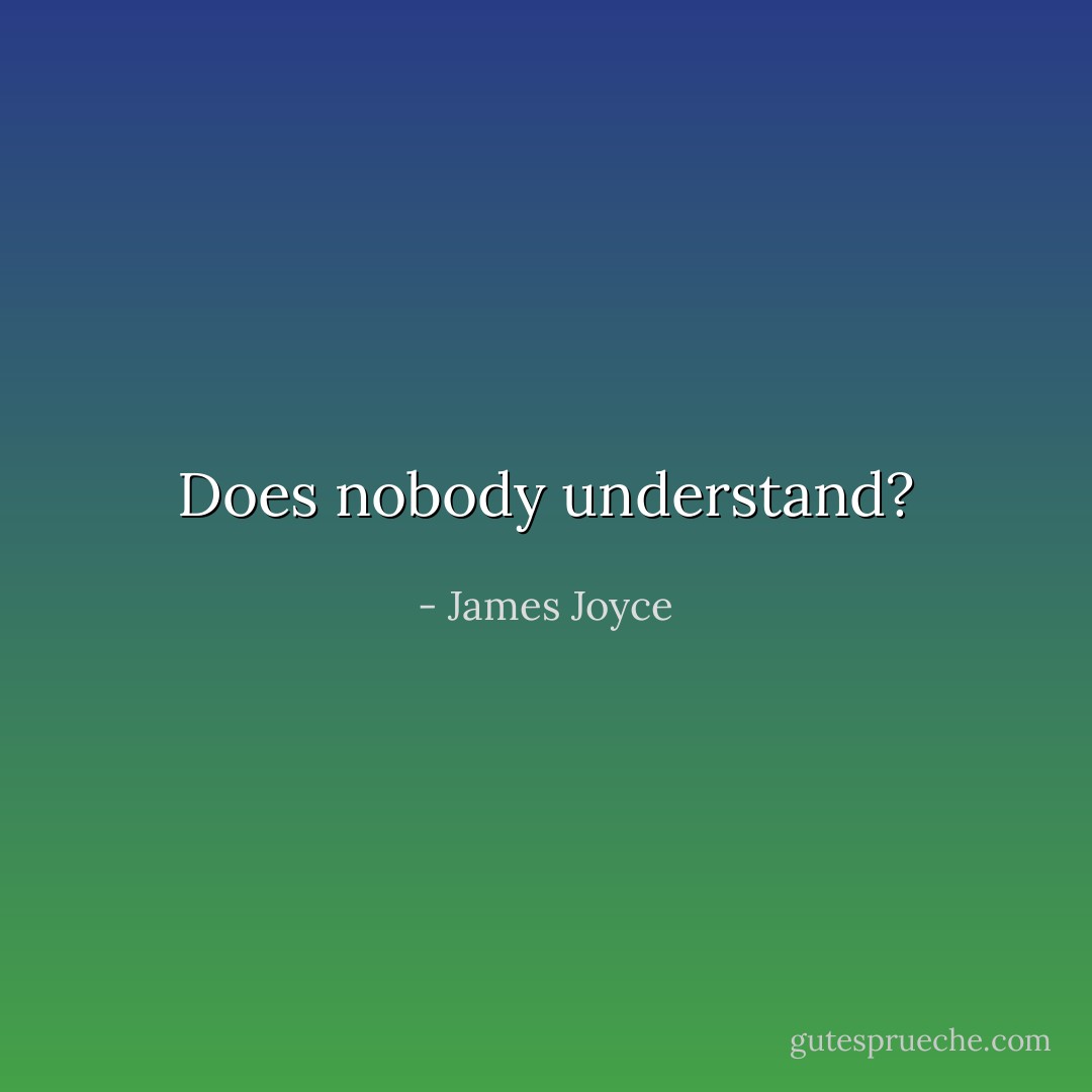 Does nobody understand? - James Joyce