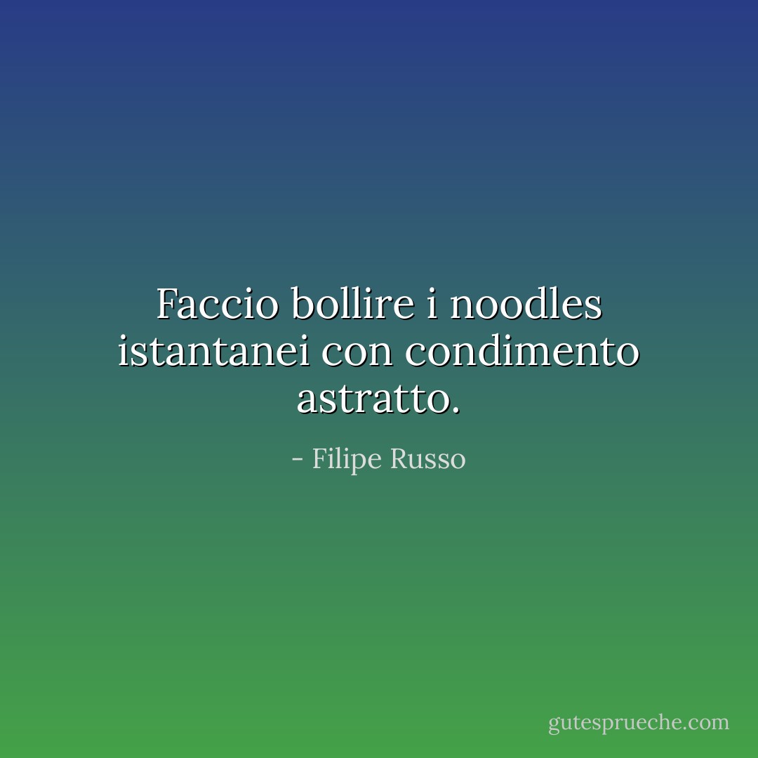 Faccio bollire i noodles istantanei con condimento astratto. - Filipe Russo